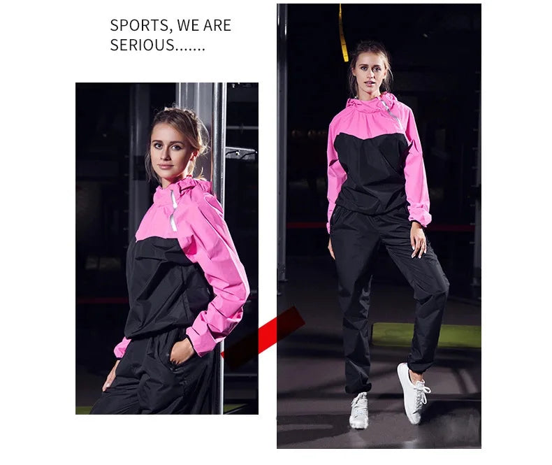couple sports suit fitness running sweating men and women spring and autumn weight loss training fashion two-piece set