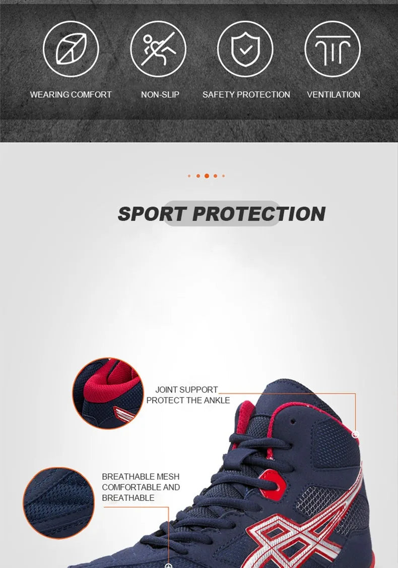 TaoBo Breathable Boxing Shoes for Men Women Professional Wrestling Boots Breathable Comfortable Flighting Boxing Sneakers