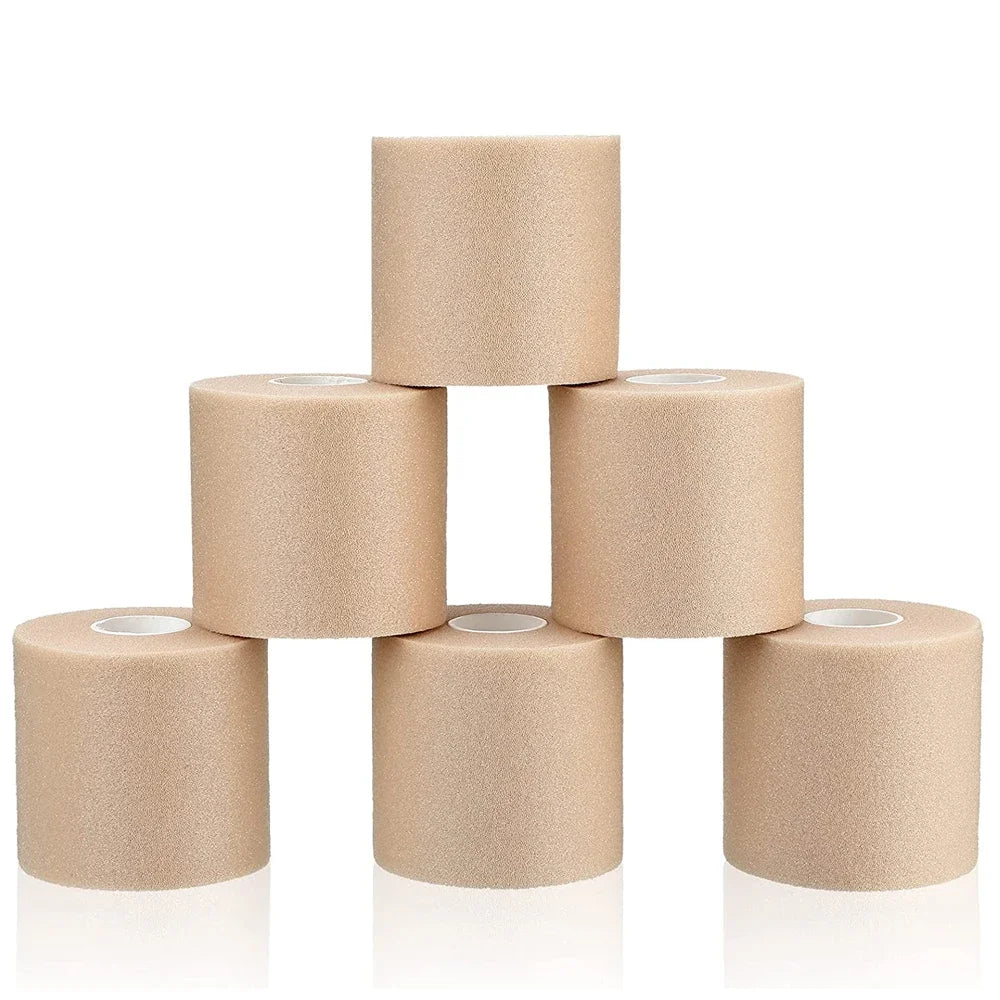 5 Rolls 2.5/3.8/5cm Sport Athletic Waterproof Cotton White Boxing Adhesive Tape Strain Injury Support Sport Binding Bandage