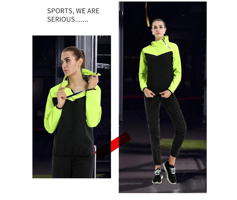 couple sports suit fitness running sweating men and women spring and autumn weight loss training fashion two-piece set