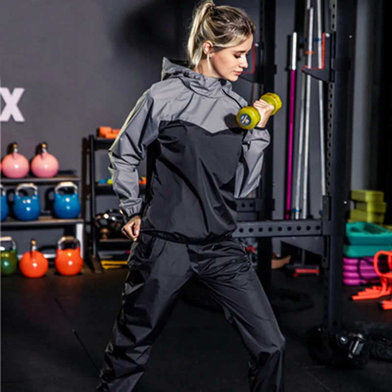 couple sports suit fitness running sweating men and women spring and autumn weight loss training fashion two-piece set