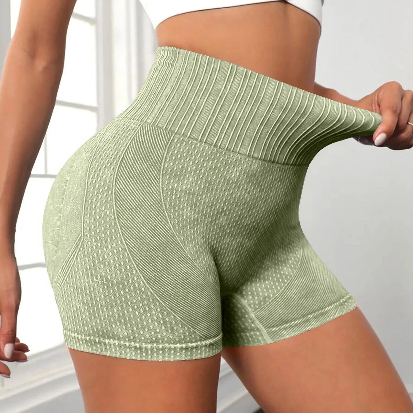 Gym Shorts Woman High Support Fitness Sports Biker Short Workout Scrunch Butt Yoga Seamless Leggings Running Skipping