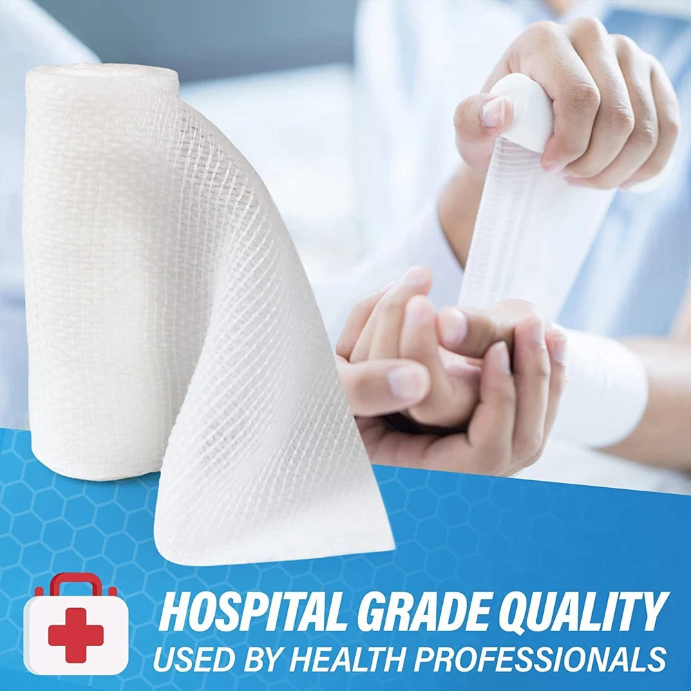 10 Roll Gauze Rolls Tape - Gauze Wrap - First Aid Supplies - Flexible,Breathable Gauze Bandage -Bandage Wrap for Wound Dressing