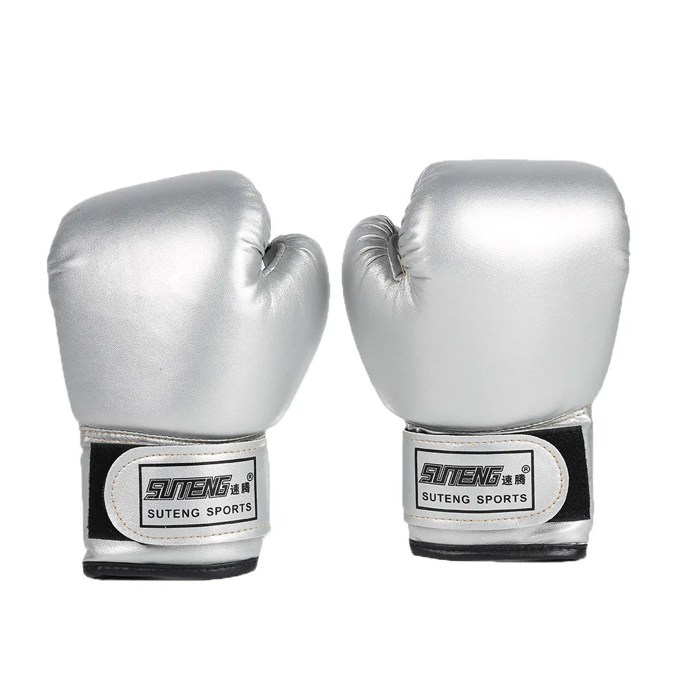 2pcs Boxing Training Fighting Gloves PU Leather Kids Breathable Muay Thai Sparring Punching Karate Kickboxing Professional Glove
