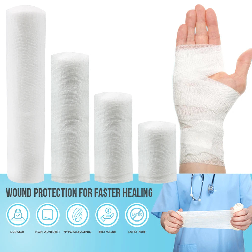 10 Roll Gauze Rolls Tape - Gauze Wrap - First Aid Supplies - Flexible,Breathable Gauze Bandage -Bandage Wrap for Wound Dressing