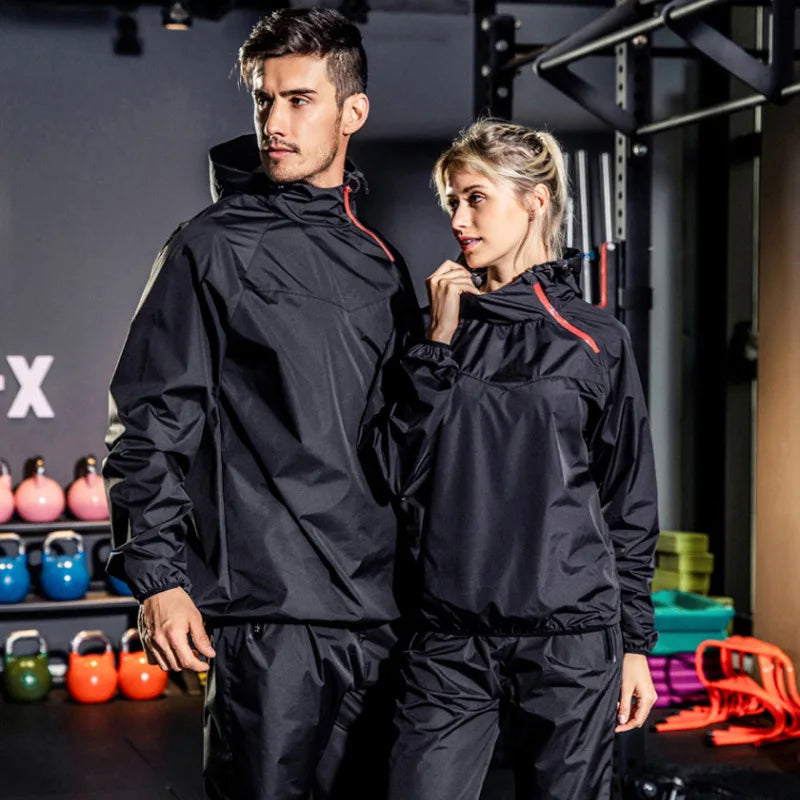 couple sports suit fitness running sweating men and women spring and autumn weight loss training fashion two-piece set