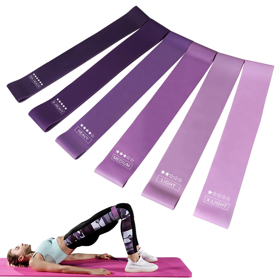 6 Pcs Crossfit Workout Resistance Bands Fitness Elastic Rubber Bands Training Workout Mini Band Gym Home Yoga Strength Equipment