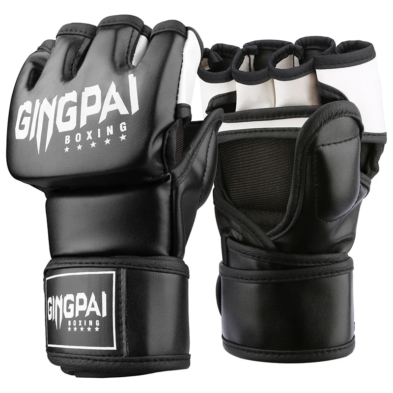 Half Mitts MMA Gloves for Men Women,Fingerless Punching Heavy Bag with More Paddding Gloves for Kickboxing Sparring Muay Thai