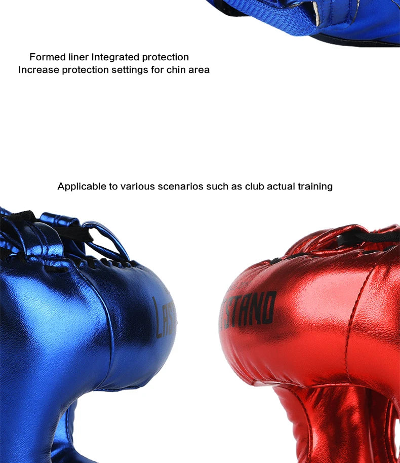 Boxing Helmet Sanda Training Head Protector Guard Boxing Muay Headgear Thai Helmet Kickboxing Head Gear Protective GYM Equipment