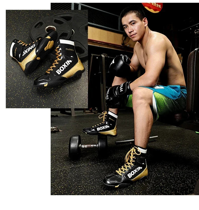 Luxury Brand Boxing Shoes for Couples Non-Slip Gym Shoes Man Lace Up Boy Zapatillas Powerlifting Men Women Wrestling Shoes