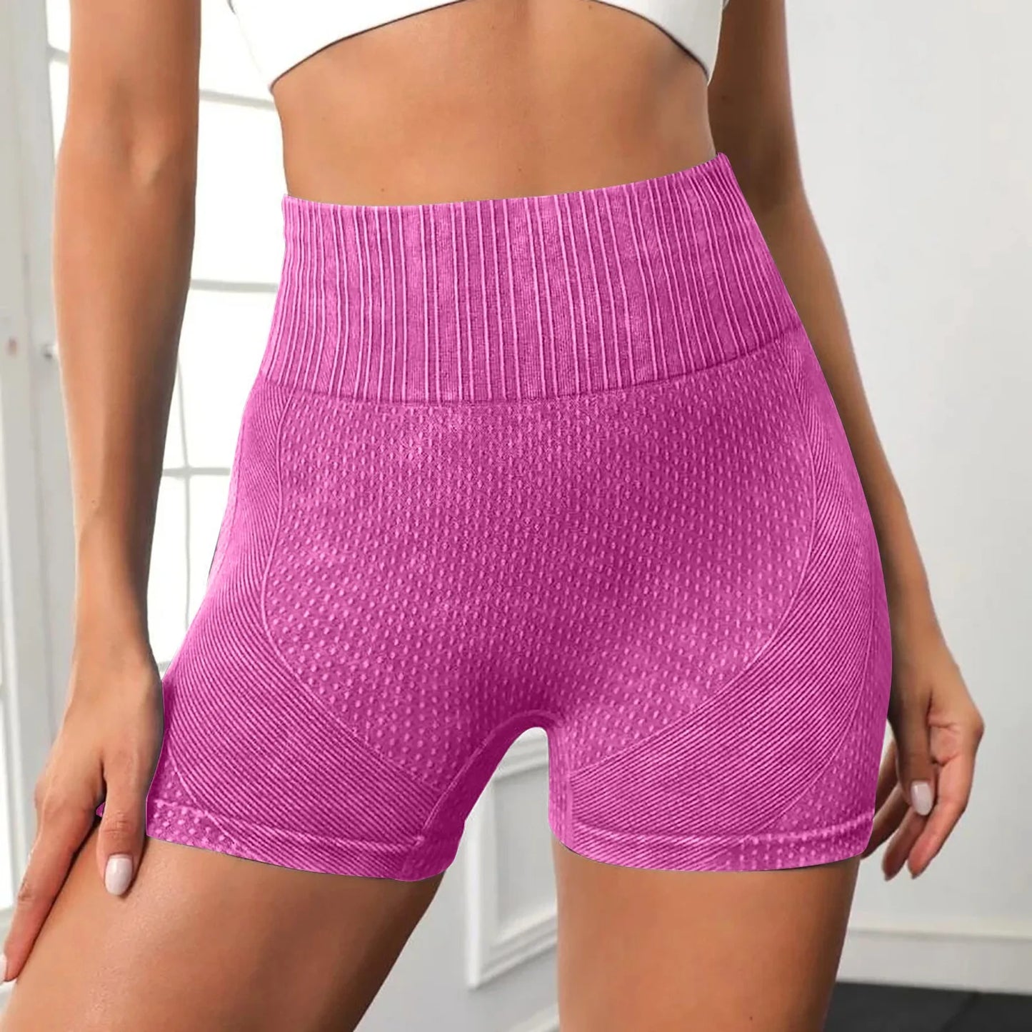 Gym Shorts Woman High Support Fitness Sports Biker Short Workout Scrunch Butt Yoga Seamless Leggings Running Skipping