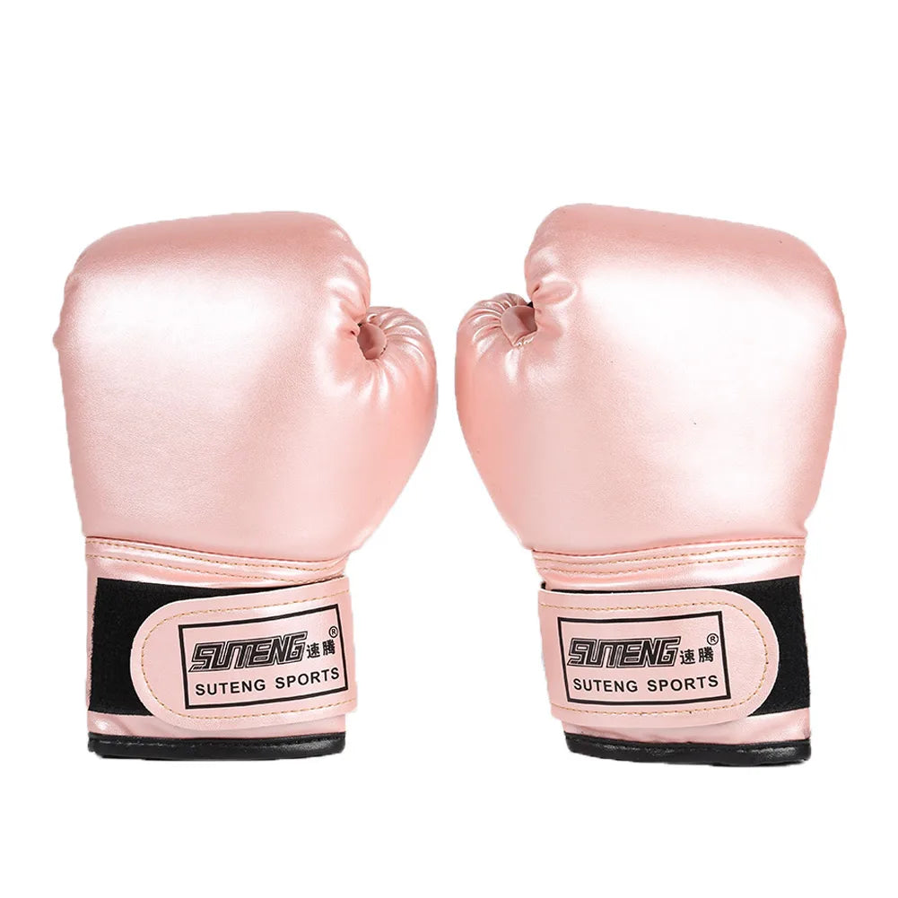 2pcs Boxing Training Fighting Gloves PU Leather Kids Breathable Muay Thai Sparring Punching Karate Kickboxing Professional Glove