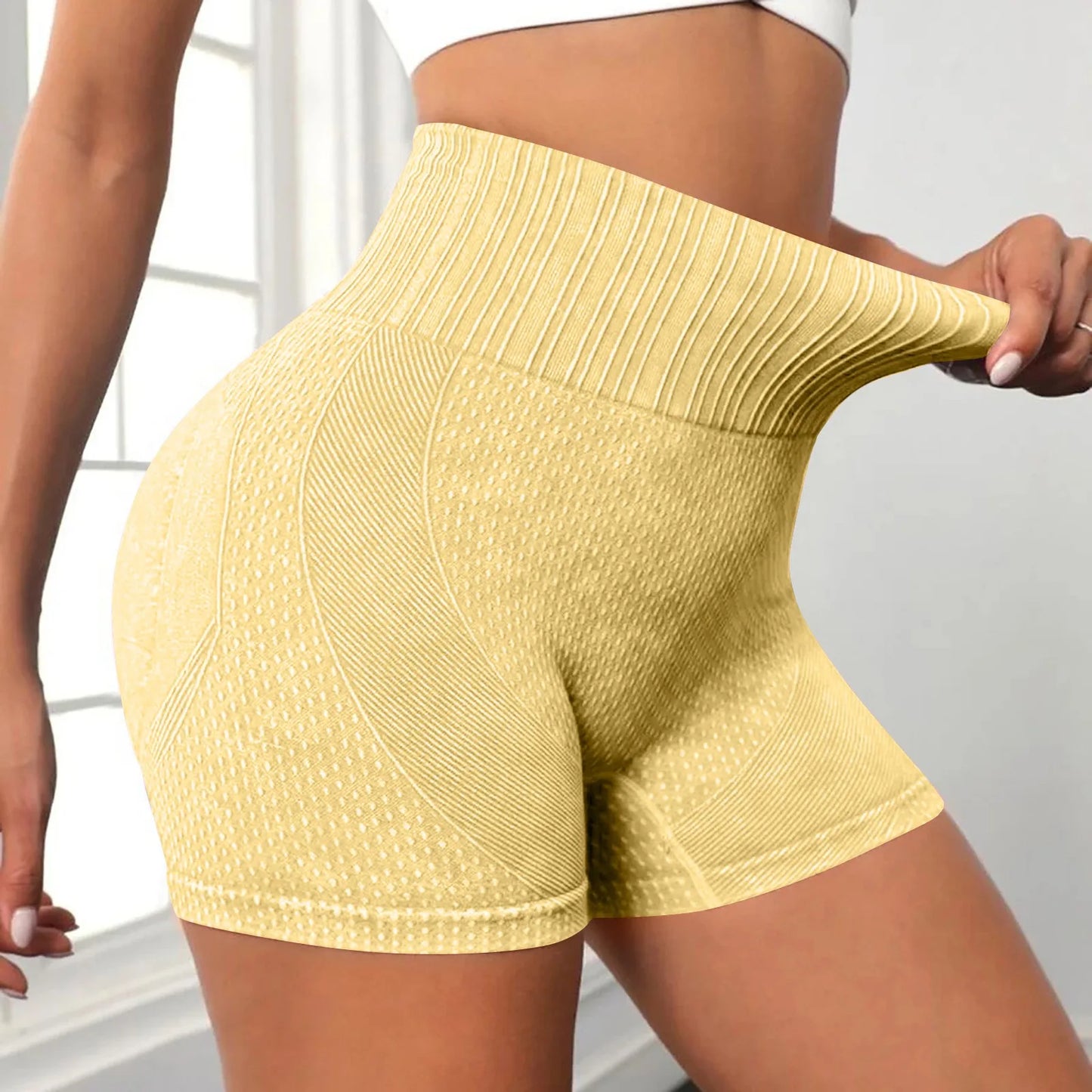 Gym Shorts Woman High Support Fitness Sports Biker Short Workout Scrunch Butt Yoga Seamless Leggings Running Skipping