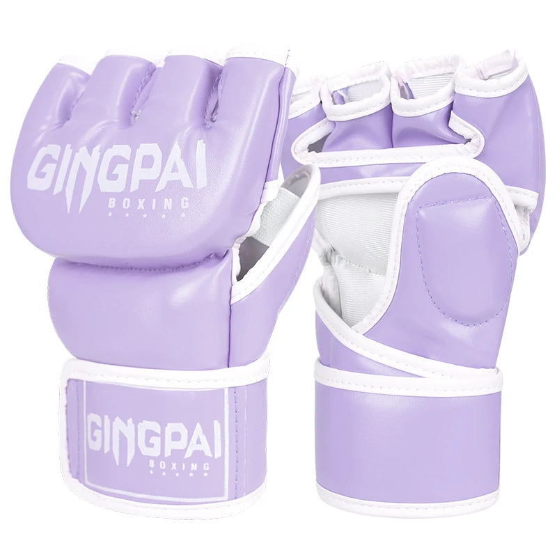 Half Mitts MMA Gloves for Men Women,Fingerless Punching Heavy Bag with More Paddding Gloves for Kickboxing Sparring Muay Thai