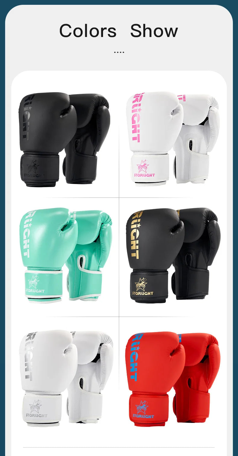 Boxing gloves, professional training sparring, explosion-proof leather, Muay Thai, MMA, Kickboxing, multi-layer sweat absorption