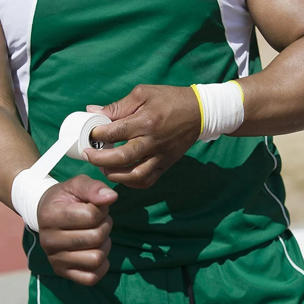 5 Rolls 2.5/3.8/5cm Sport Athletic Waterproof Cotton White Boxing Adhesive Tape Strain Injury Support Sport Binding Bandage