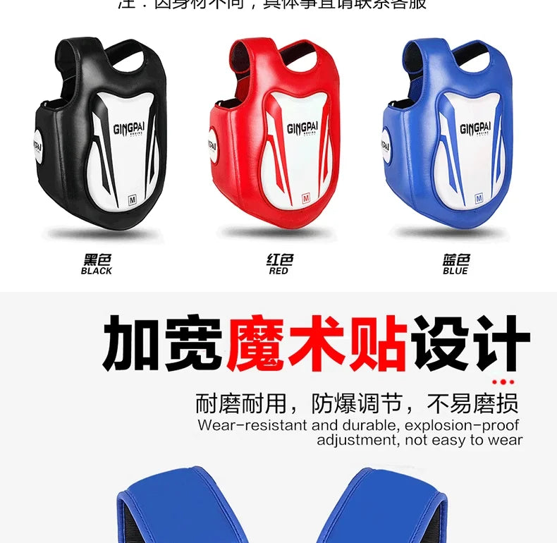 Boxing Chest Guard MMA Kickboxing Body Vest Protector Martial Arts WTF Reversible Rib Shield Taekwondo Target Training Uniform