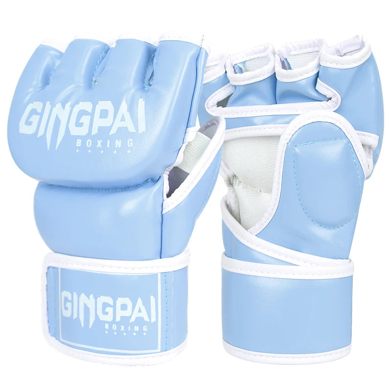 Half Mitts MMA Gloves for Men Women,Fingerless Punching Heavy Bag with More Paddding Gloves for Kickboxing Sparring Muay Thai