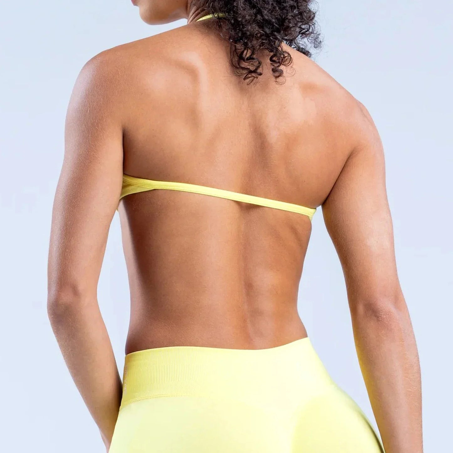 DLOGO With Logo Impact Strappy Bra Top Women High Support Impact Thin Strap Halter Sport Seamless Bras Scrunch Workout Yoga Tank