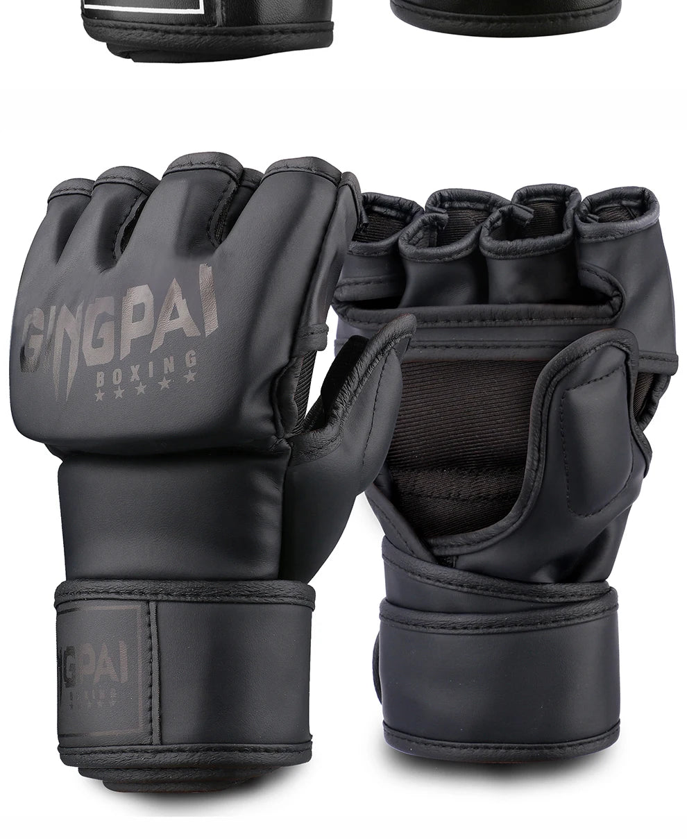 Half Mitts MMA Gloves for Men Women,Fingerless Punching Heavy Bag with More Paddding Gloves for Kickboxing Sparring Muay Thai