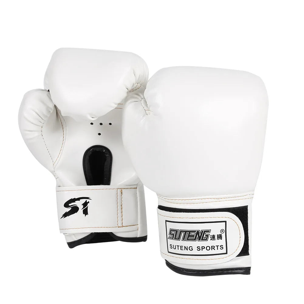 2pcs Boxing Training Fighting Gloves PU Leather Kids Breathable Muay Thai Sparring Punching Karate Kickboxing Professional Glove