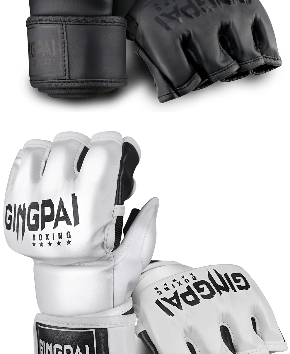 Half Mitts MMA Gloves for Men Women,Fingerless Punching Heavy Bag with More Paddding Gloves for Kickboxing Sparring Muay Thai