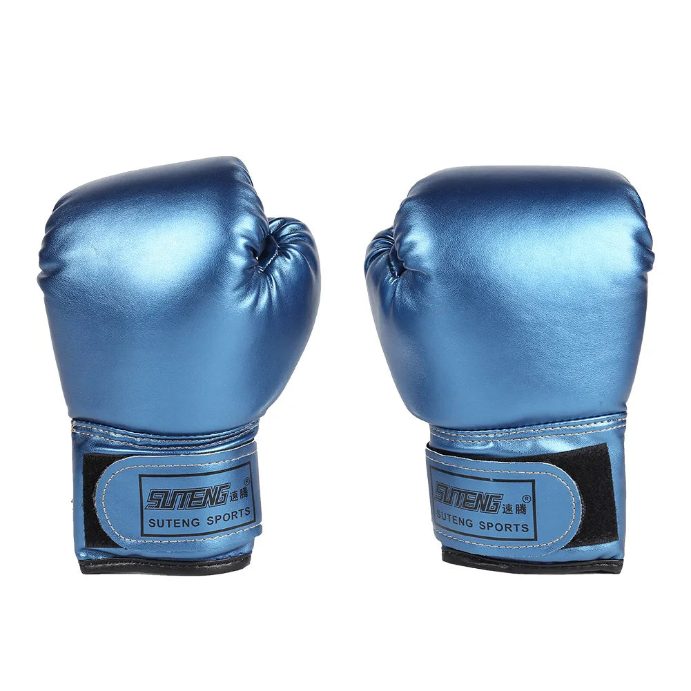 2pcs Boxing Training Fighting Gloves PU Leather Kids Breathable Muay Thai Sparring Punching Karate Kickboxing Professional Glove