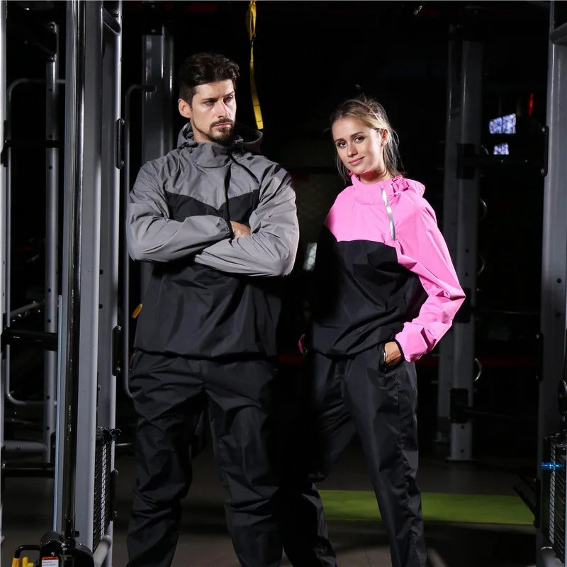 couple sports suit fitness running sweating men and women spring and autumn weight loss training fashion two-piece set