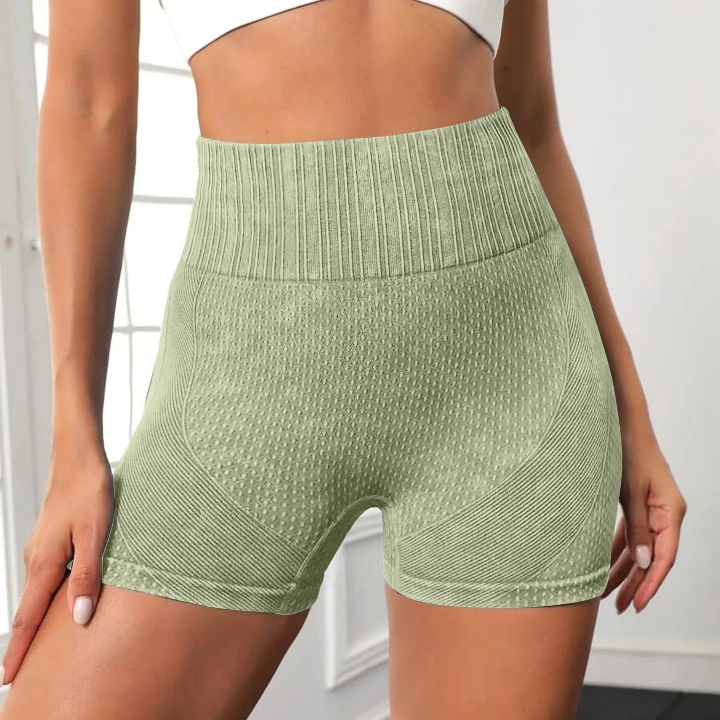 Gym Shorts Woman High Support Fitness Sports Biker Short Workout Scrunch Butt Yoga Seamless Leggings Running Skipping