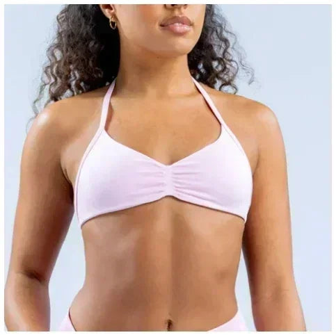 DLOGO With Logo Impact Strappy Bra Top Women High Support Impact Thin Strap Halter Sport Seamless Bras Scrunch Workout Yoga Tank