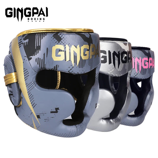 Adults Children Boxing Helmet MMA Sanda Muay Thai Taekwondo Full-Covered Shock Absorption Headgear Training Protective Equipment