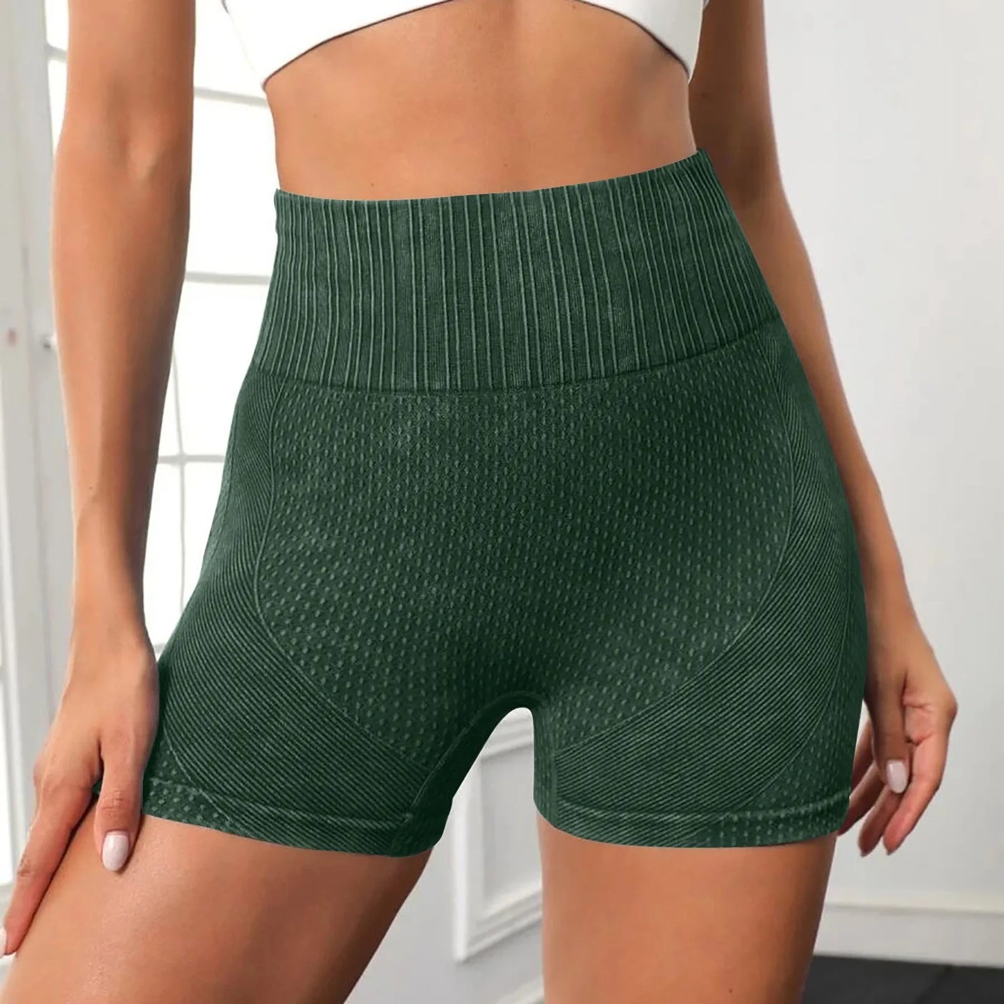 Gym Shorts Woman High Support Fitness Sports Biker Short Workout Scrunch Butt Yoga Seamless Leggings Running Skipping