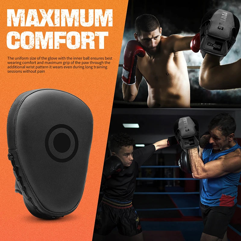 Boxing Pads for Men, Women,& Kids, Leather Focus Mitts for Martial Arts, Boxing Training,Curved Punch Mitts for Karate